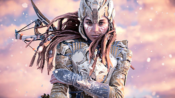 Aloy Clouds Sky Background Horizon Forbidden West HD wallpaper
