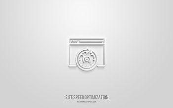 site speed optimization 3d icon, white background, 3d symbols, site speed optimization, seo icons, 3d icons, site speed optimization sign, seo 3d icons HD wallpaper