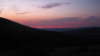 Mountain Sunset, graphy, dark, mountain, pink, violet, bulgaria, nature, sky, , sunset HD wallpaper
