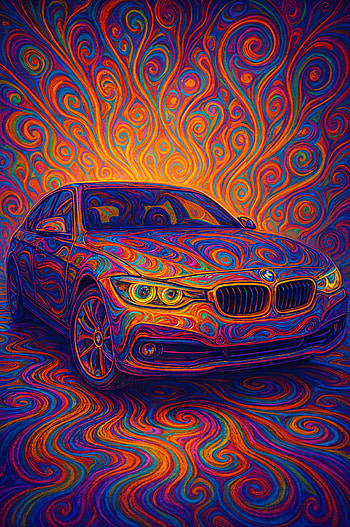 Psychedelic BMW: Neon Swirl , BMW, car, Abstract, colorful HD phone wallpaper