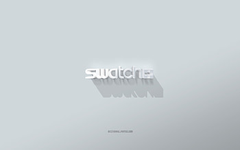 Swatch logo, white background, Swatch 3d logo, 3d art, Swatch, 3d Swatch emblem HD wallpaper