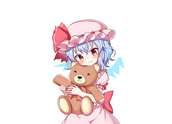 Remilia Scarlet and teddy bear, touhou HD wallpaper