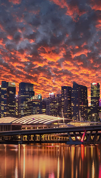Singapore Skyline, Marina Bay skyscraper, Ultra , Majestic views HD phone wallpaper