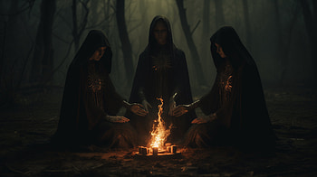 Ritual Witch, witch, ritual, fire, dark ambiance, AI Art HD wallpaper