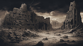 Majestic Ancient Ruins, ruin, ancient ruin, dystopian landscape, dark atmosphere HD wallpaper