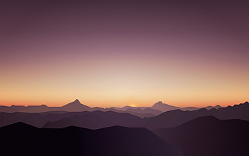 Calm, sunset, mountains, sky, beautiful HD wallpaper