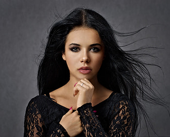 Girl model, dark, hair, beautiful, portrait HD wallpaper