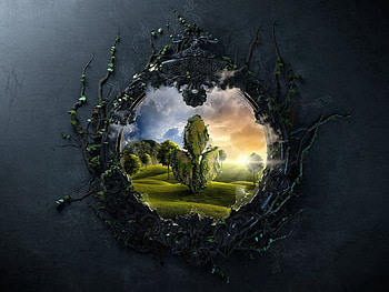 Abstract, Land, Earth, Hole HD wallpaper
