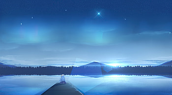 Lsat Night Scenery Anime Girl , anime-girl, anime, artist, artwork, digital-art, scenery HD wallpaper