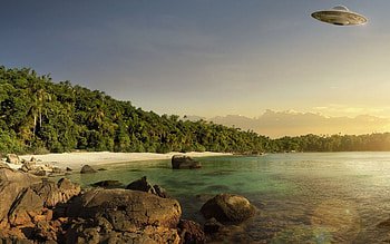Landscape, Nature, Fantasy, Extraterrestrials, Ufo HD wallpaper