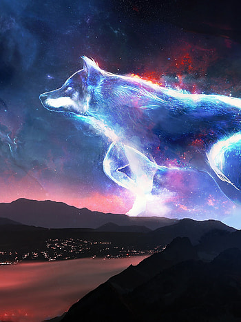 Fantasy wolf, Mythical creature, Ethereal art, Imagination unleashed HD phone wallpaper