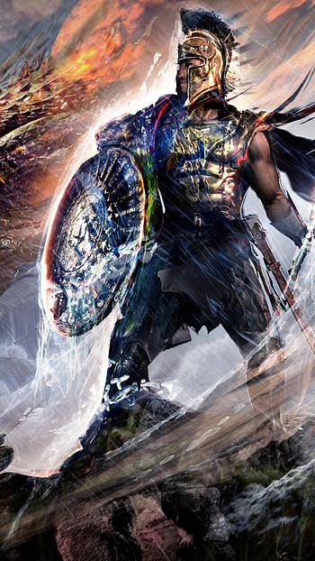 Spartan warrior, Double dragons, Sony Xperia HD phone wallpaper