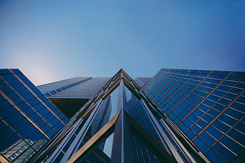 Cities, Sky, Building, Glass, Facade, Bottom View HD wallpaper