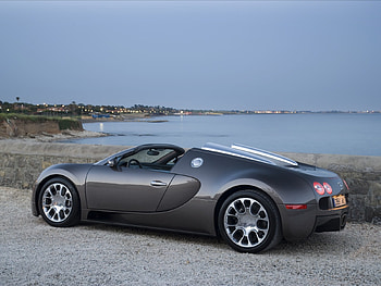 Transport, Auto, Sky, Sea, Bugatti HD wallpaper
