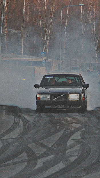 Volvo burnout, automotive lighting, car, vantaa, volvo 740 HD phone wallpaper