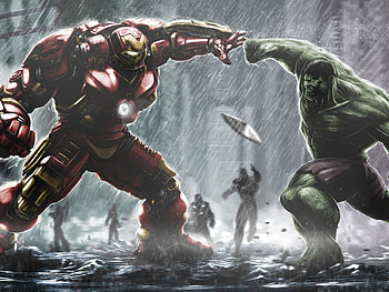 Hulkbuster Ironman Vs Hulk HD wallpaper