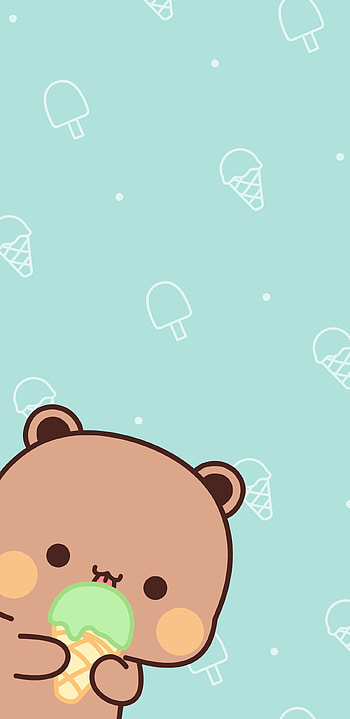 Ice cream bear, green, cute HD phone wallpaper