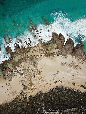 Nature, Sea, Sand, View From Above, Coast, Surf HD phone wallpaper