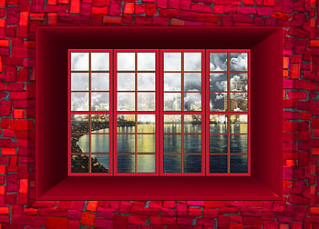 A City Is Burning, white, window, yellow, red, view HD wallpaper