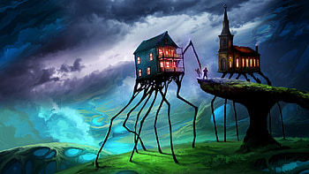 Stab, Legs, Magic, House, Art HD wallpaper