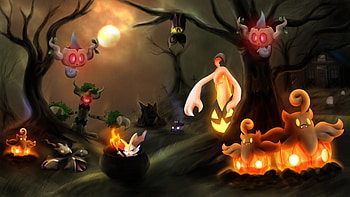 Halloween Pokmon , Spooky artwork, Ghostly celebrations, Eerie visuals HD wallpaper