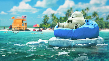 Ice, Beach, Miscellanea, Miscellaneous, Bear, Cool, Tele HD wallpaper