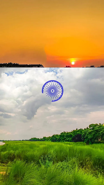 Tricolour, cloud, sky, beautiful, nature, india HD phone wallpaper