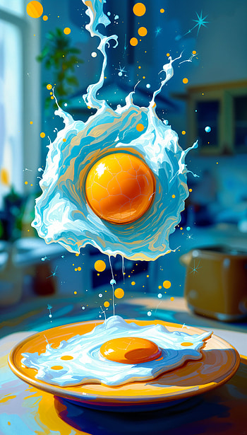 Egg-citing : Vibrant Fried Egg Splash, egg, splash, kitchen HD phone wallpaper