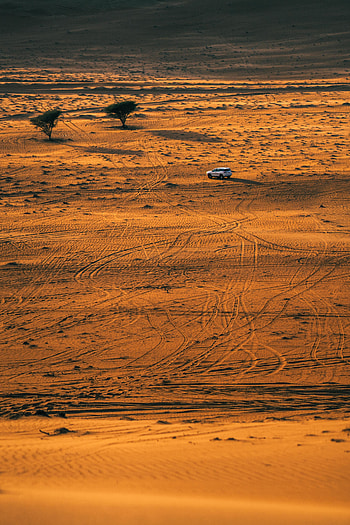 Nature, Sand, Desert, Cars, View From Above, Car, Machine HD phone wallpaper