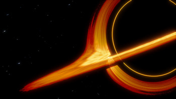 Artwork, orange rings, black hole HD wallpaper