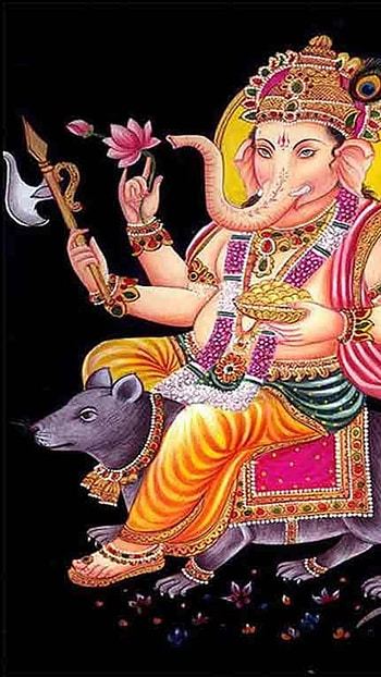 Ganesh God , Black Background HD phone wallpaper