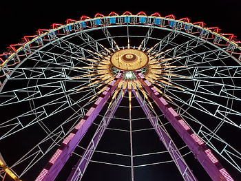 Cities, Backlight, Illumination, Ferris Wheel, Attraction HD wallpaper