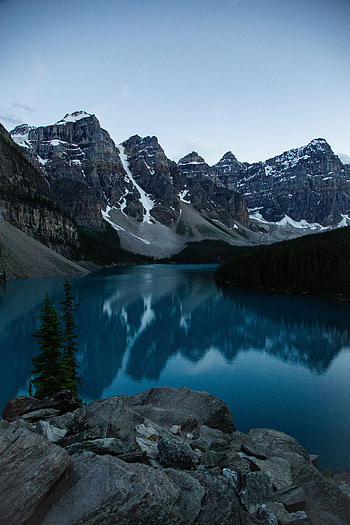 Nature, Mountains, Snow, Rocks, Lake, Snow Covered, Snowbound HD phone wallpaper