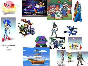 THE BATTLE MASTERS OF NINTENDO, sonic, toon link, captain falcon, mario, star fox, link, lucario, zelda, luigi, riolu, kirby, and mega man HD wallpaper