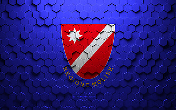 Flag of Molise, honeycomb art, Molise hexagons flag, Molise, 3d hexagons art, Molise flag HD wallpaper