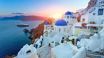 Santorini , Stunning backgrounds, Greek island beauty HD wallpaper