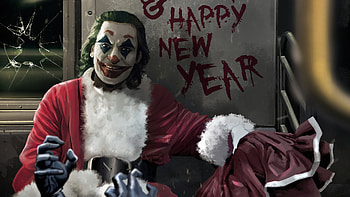 Joker Happy New Year, joker-movie, joker, superheroes, supervillain HD wallpaper