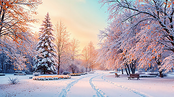 Winter Serenity: Snowy Park in Stunning, snowy park, winter, snow, tree HD wallpaper