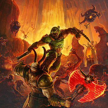 Doom, art, cartoon HD phone wallpaper