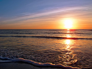 As The Tide Goes, sand, tide, water, sunset, beach HD wallpaper