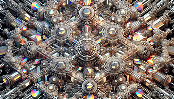 Hypnotic Fractal Artistry, fractal, Abstract, geometric design, crystal, 3D rendering HD wallpaper