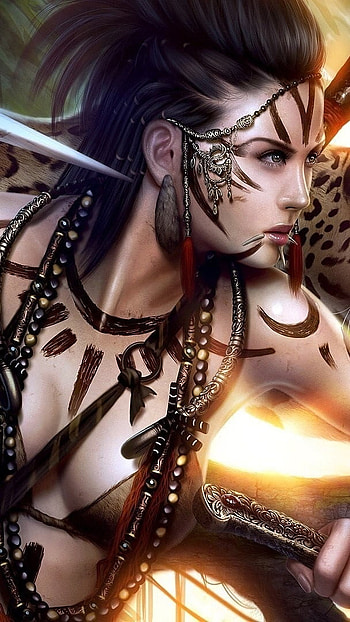 Warriors, Women Warrior, Art HD phone wallpaper