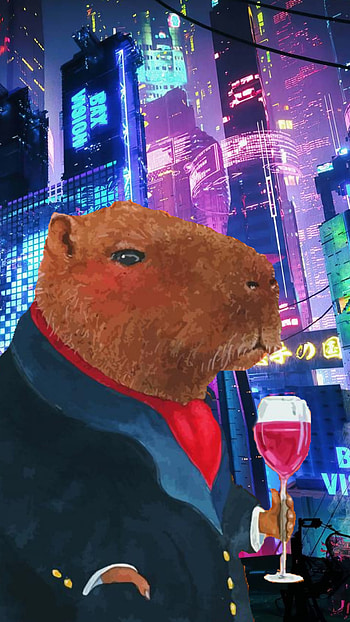 Capybra dril, red, wine_glass, capybara, drill HD phone wallpaper