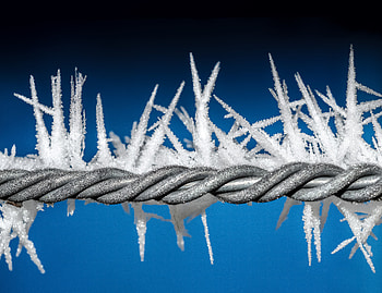 Snow, Macro, Frost, Hoarfrost, Wire HD wallpaper