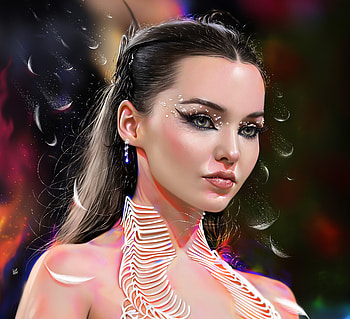 Dove Cameron, art, fantasy, face, yasar vurdem, girl, actress HD wallpaper