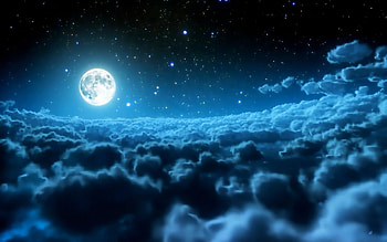 Cloudy moonlight, Night sky beauty, Heavenly glow, Enchanting scenery HD wallpaper