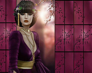 Beauty, pink, rendering, asian, fantasy, girl, luminos, jewe, magissadenver HD wallpaper