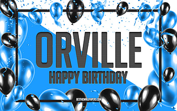 Happy Birtay Orville, Birtay Balloons Background, Orville, with names, Orville Happy Birtay, Blue Balloons Birtay Background, Orville Birtay HD wallpaper