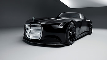Mercedes-Benz Vision Iconic — Futuristic Black, Car, Black Car, Futuristic Car HD wallpaper