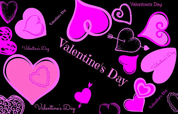 Happy Valentine's Day!, black, art, cehenot, valentine, pink, day, abstract, love, vector, happy, arrow HD wallpaper